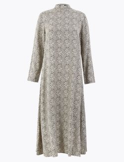 Desenli Relaxed Midi Elbise