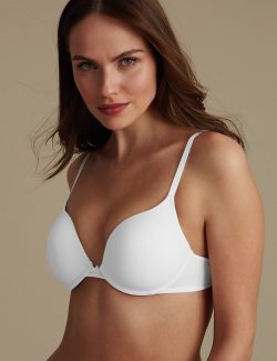 2’li Destekli Push-Up Plunge T-Shirt Sütyeni A