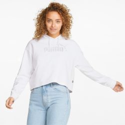 Puma – 848305_02 – PUMA ESSENTIALS+ Kısa Kesim Metalik Kadın Kapüşonlu Sweatshirt