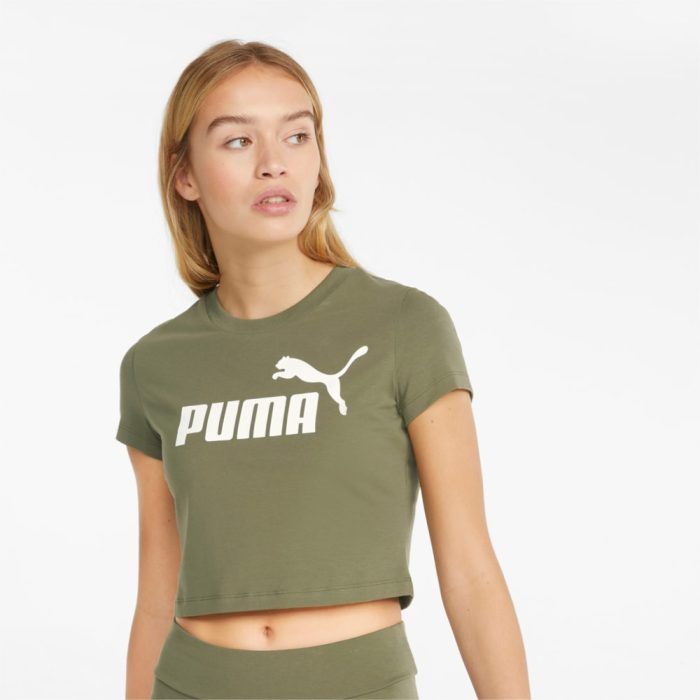 Puma – 586865_32 – PUMA ESSENTIALS Dar Kesim Logolu Kadın T-shirt