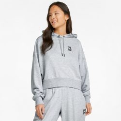 Puma – 534202_02 – PUMA PIVOT Kısa Kesim Kadın Kapüşonlu Sweatshirt