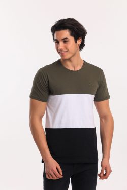 Slazenger BALDWIN Erkek T-Shirt Haki / Beyaz