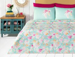 Madame Coco Delron Çift Kişilik Baskılı Pike Takımı – Mint Yeşili