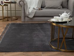 Madame Coco Carol Saçaklı Halı – Antrasit – 200×300 cm