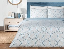 Madame Coco Fonte Tek Kişilik Ranforce Baskılı Nevresim Takımı – Mavi/Gri