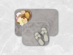 Madame Coco Alsatia Banyo Paspası – Açık Gri – 50×80 + 45×50 cm
