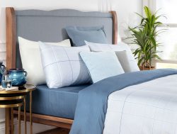 Madame Coco Amata Çift Kişilik Baskılı Saten Nevresim Takımı – Mavi