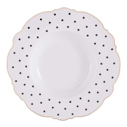 Karaca Romantic Çukur Tabak Siyah Noktalı