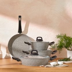 Emsan Nero Grey 7 Parça Granit Tencere Seti