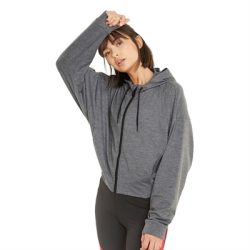 Puma Train Cloudspun Fz Hoodie Kadın Fermuarlı Kapüşonlu Sweatshirt Gri