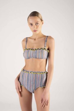 Gri Yüksek Bel Bikini