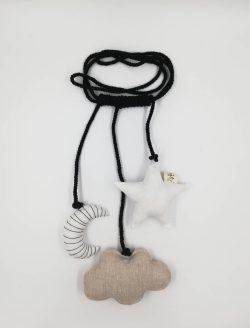 Ay, Yıldız, Bulut Perde Tutacağı – Siyah/Beyaz