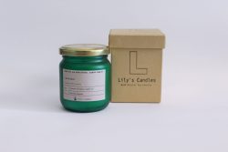 Lavanta Yeşil Cam 0 Doğal Mum