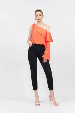 Asimetrik Turuncu Bluz