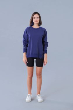 Oversize No Sé Nakışlı Lacivert Sweatshirt