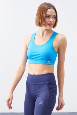 Turkuaz Sırt Detaylı Dar Kalıp U Yaka Kadın Spor Büstiyer – 97120