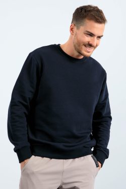 Lacivert Basic O Yaka Rahat Form Erkek Sweatshirt – 88053