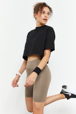 Camel Yüksek Bel Toparlayıcı Kısa Biker Kadın Tayt – 91007