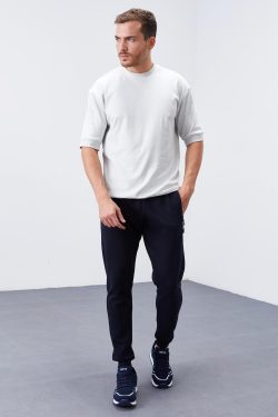 Lacivert Fermuar Cepli Slim Fit Jogger Erkek Eşofman Alt – 84742