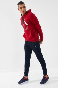 Lacivert Fermuar Cepli Nakış Detaylı Dar Kalıp Jogger Erkek Eşofman Alt – 84782