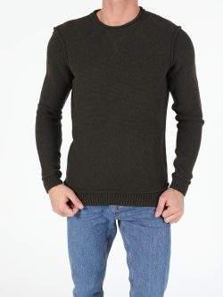 Regular Fit Erkek Haki Kazak