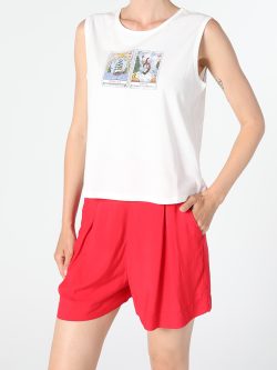 Regular Fit Beyaz Kadın Orme Atlet