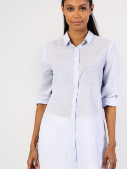 Regular Fit Kadın Mavi Uzun Kol Gömlek