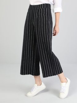 Regular Fit Yüksek Bel Düz Paça Kadın Lacivert Pantolon
