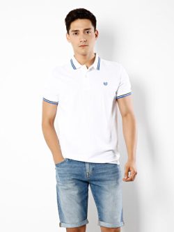 Regular Fit Polo Yaka Erkek Beyaz Polo Kısa Kol