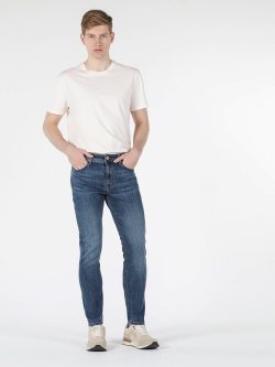 35 Ryan Süper Dar Kesim Yüksek Bel Dar Paça Erkek Mavi Jean Pantolon