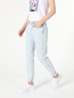 893 Julia Boyfriend Normal Bel Daralan Paça Kadın Açık Mavi Jean Pantolon