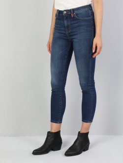 760 Dıana Yüksek Bel Dar Paça Super Slim Fit Mavi Kadın Jean Pantolon