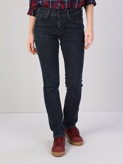 703 Carla Orta Bel Düz Paça Slim Fit Mavi Kadın Jean Pantolon