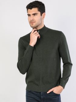 Regular Fit Erkek Haki Hırka