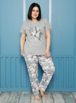 Büyük Beden Pijama AKBENİZ Gri