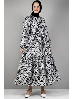 Tesettür Elbise MODAPİNHAN Siyah