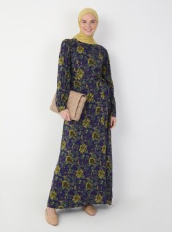 Tesettür Elbise Ziwoman Mor