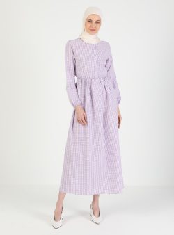 Tesettür Elbise BÜRÜN Lila
