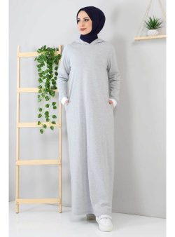 Tesettür Elbise Tesettür Dünyası Gri