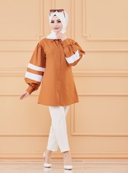 Tunik Tofisa Beyaz / Taba / Camel