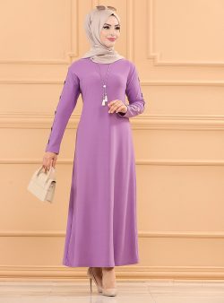 Tesettür Elbise Tofisa Lila