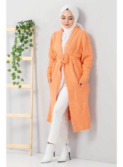 Triko Hırka Tesettür Dünyası Somon