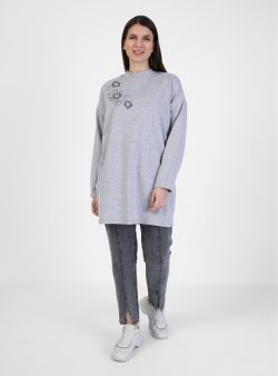 Büyük Beden Tunik Alia Gri