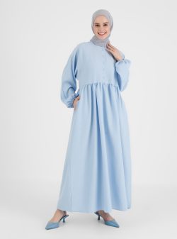 Tesettür Elbise Refka Bebe Mavisi