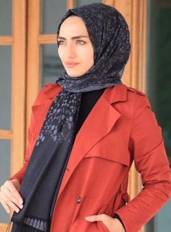 Şal Balse Eşarp Gri / Siyah