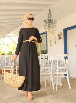 Tesettür Elbise Tofisa Siyah