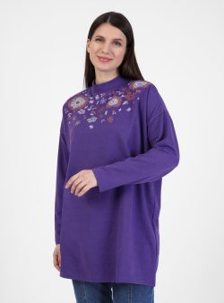 Büyük Beden Tunik Alia Koyu Mor