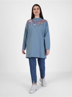 Büyük Beden Tunik Alia Buz Mavisi / Kırmızı / Derin Mavi / Bebe Mavisi