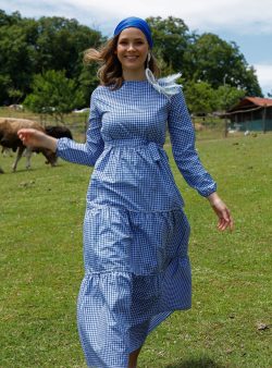 Tesettür Elbise Ceylan Otantik Mavi