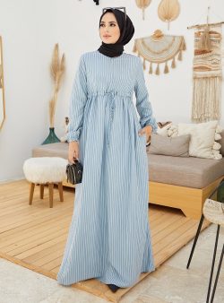 Tesettür Elbise Neways Mavi